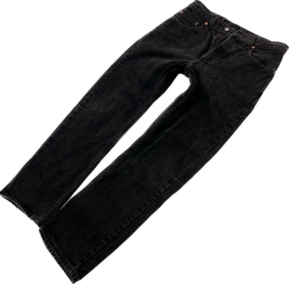 90s ☆ LEVIS ☆ 505 こなれた風合い◎ ブラック ジーンズ デニムパンツ W32 アメカジ ストリート 古着MIX 定番 人気 リーバイス■Ja6135