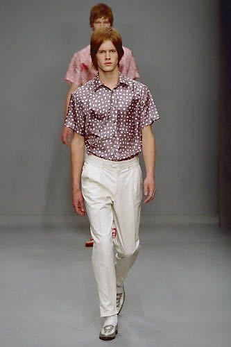 2001SS PRADA Uomo Random Square Textile Silk Shirt プラダ 総柄 