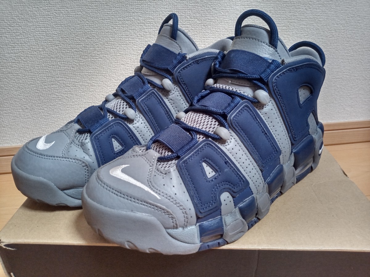 ナイキ エアモアアップテンポ ジョージタウン 26cm グレー ネイビー  