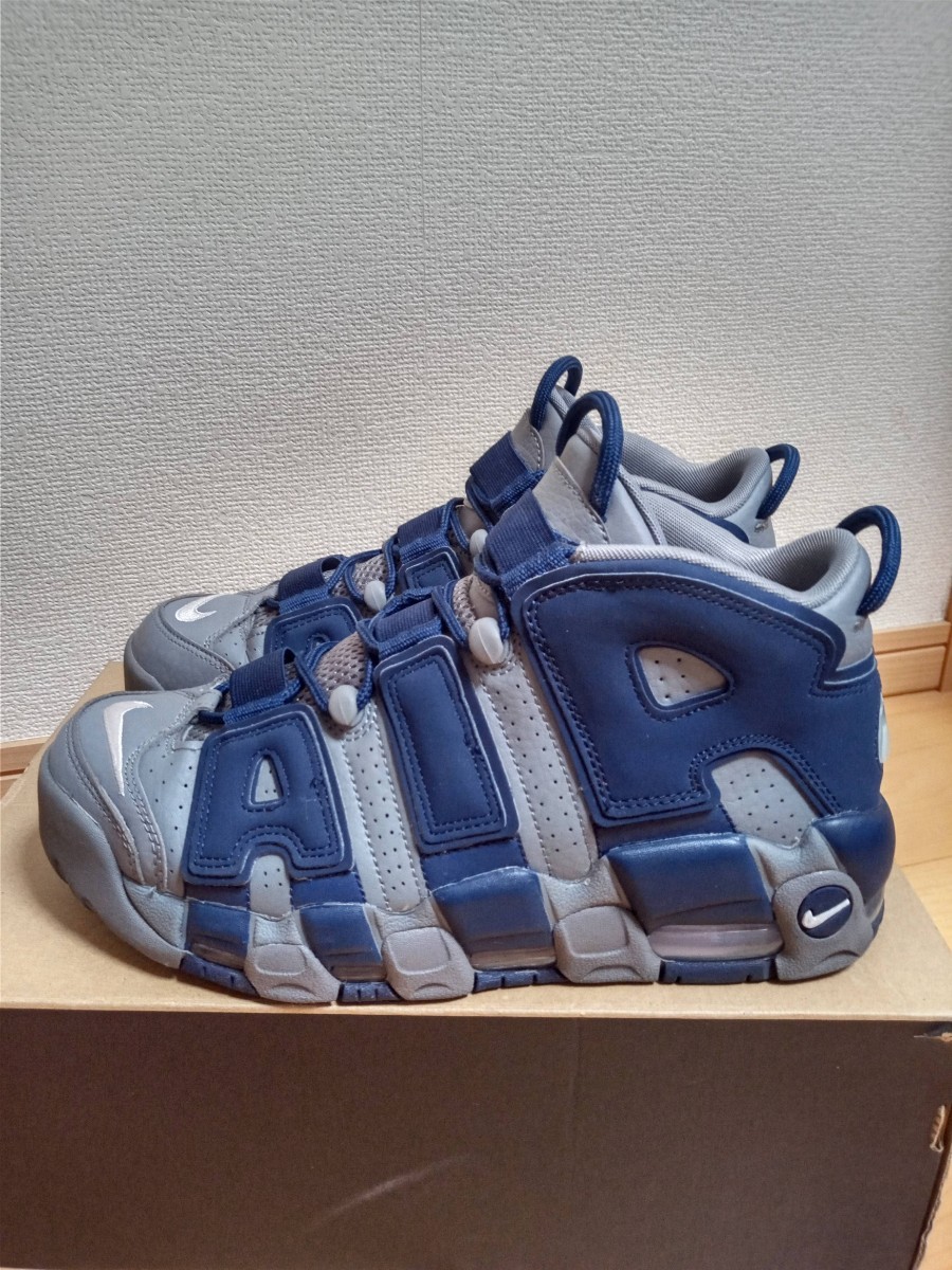 ナイキ エアモアアップテンポ ジョージタウン 26cm グレー ネイビー  