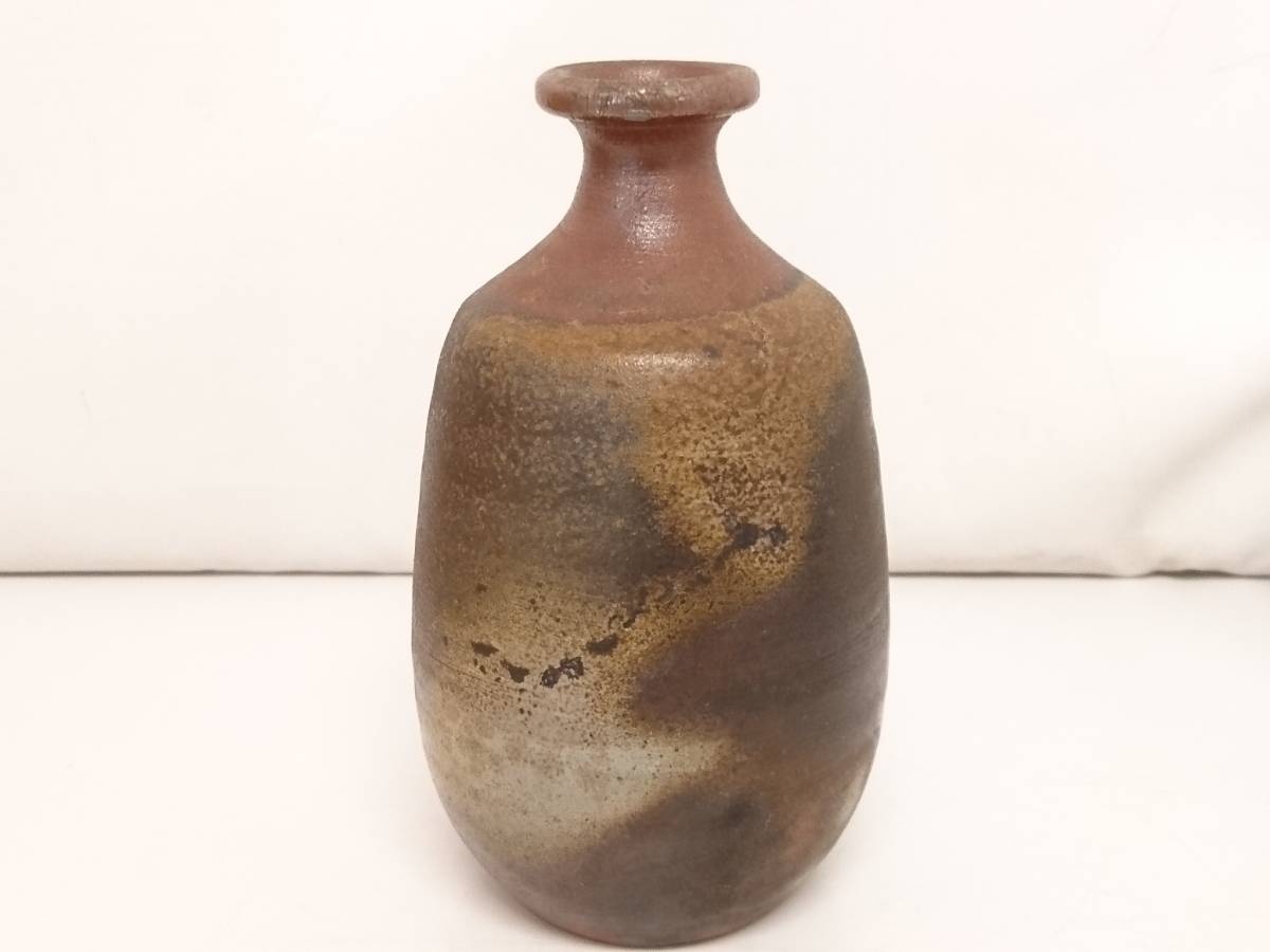 初だし】備前焼 桃蹊堂 徳利 ＆ 備州窯 掛花入 2点セット/花器/酒器/陶
