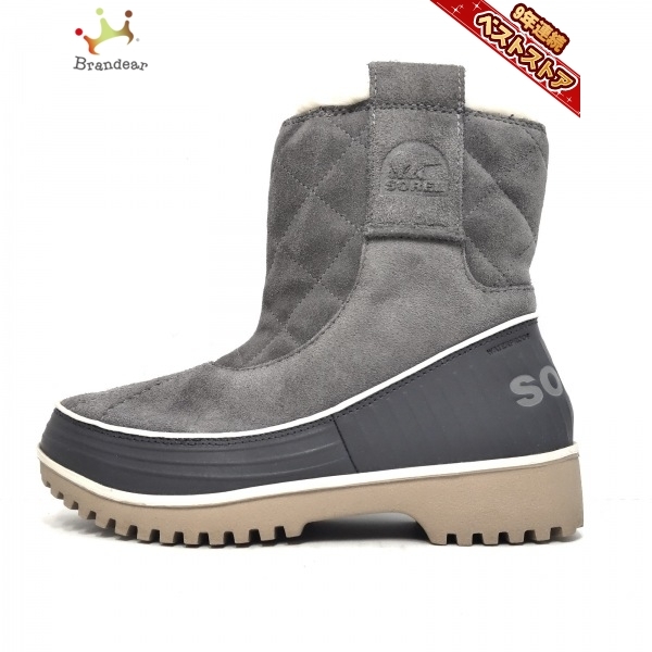 ソレル SOREL ショートブーツ 24 - スエード×ラバー グレー 