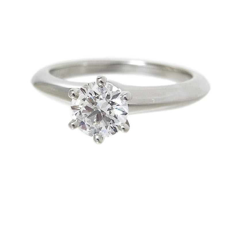 ティファニー TIFFANY＆CO ソリティア ダイヤモンドリング PT950 ダイヤモンド ジュエリー 中古