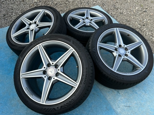 ホイール付タイヤ4本セット メルセデスベンツ W205 Cクラス AMG純正5 