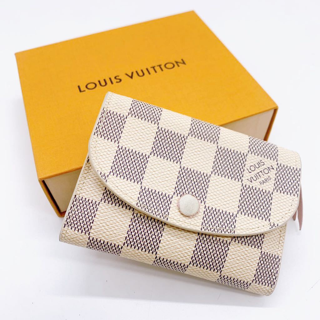 LOUIS VUITTON ダミエアズール ポルトモネ ロザリ コインケース ウッド
