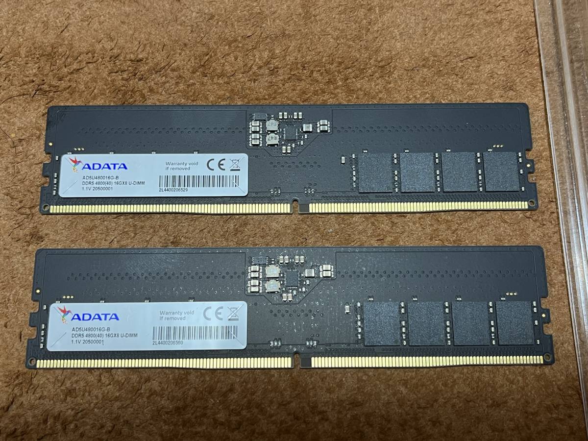 MSI ADATA DDR5 4800Mhz PC5-38400 32GB 16GB×2 DDR5メモリ(DIMM 