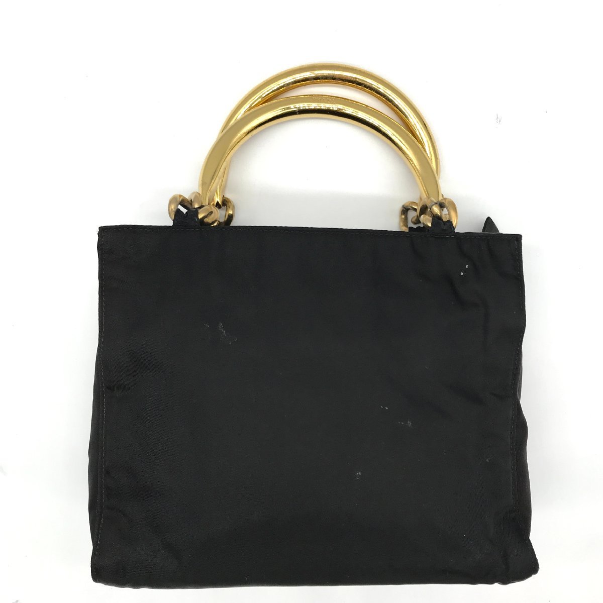 レディース PRADA プラダ ゴールドハンドル ナイロン ハンドバッグ