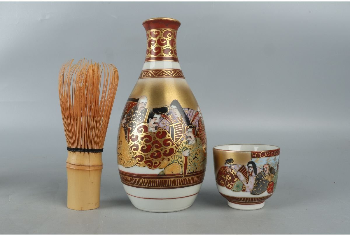 Yahoo!オークション ◇時代 在銘 赤絵 酒器揃 徳利五客 猪口十客