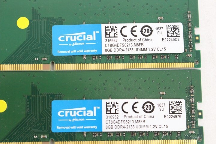 crucial CT8G4DFS8213.M8FB DDR4 2133 8GB×2枚セット 16GB メモリ の