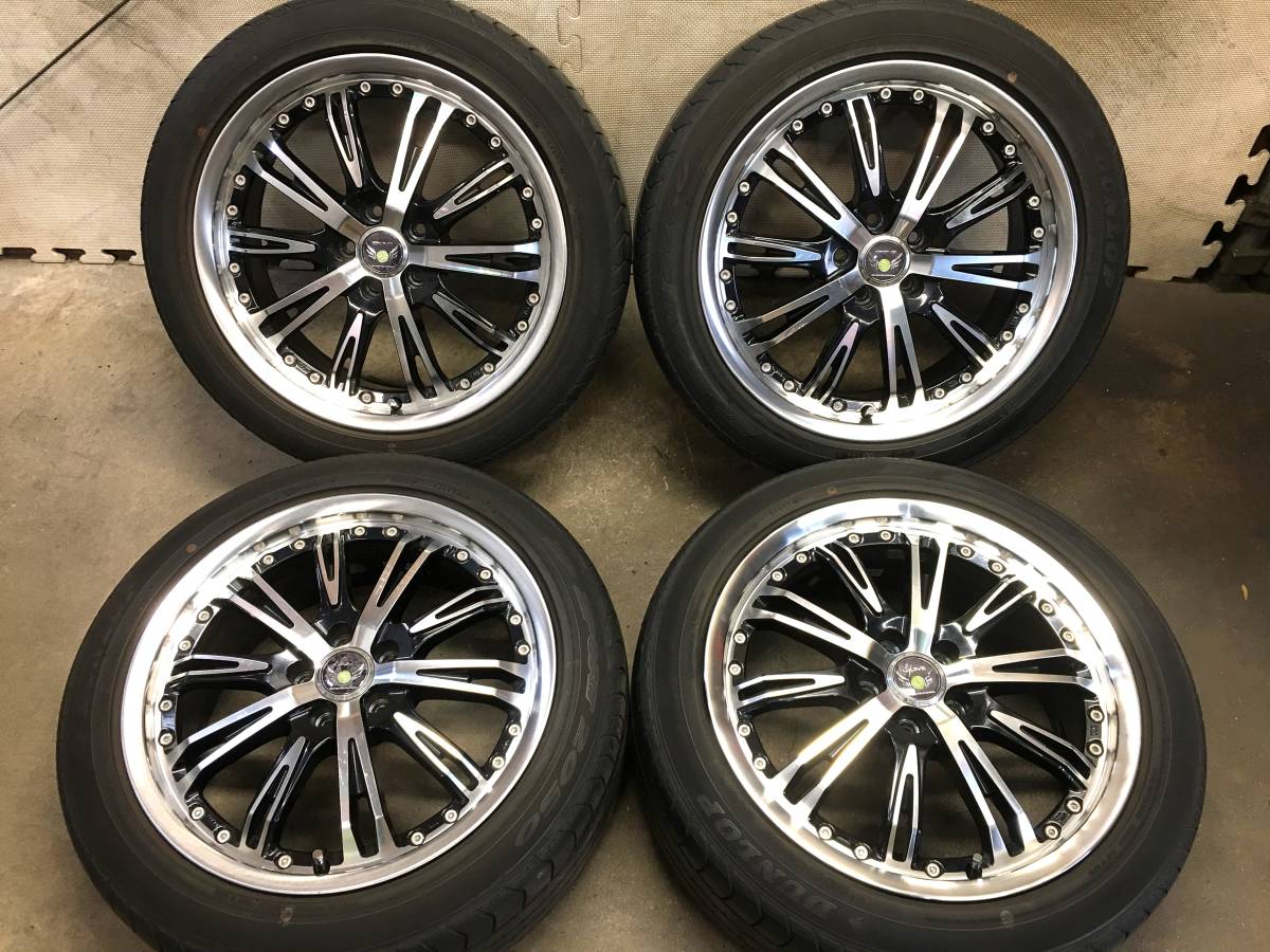 17×7J+50 PCD100 5H】ENKEIアルミホイール【205/50R17】溝有ダンロップ 