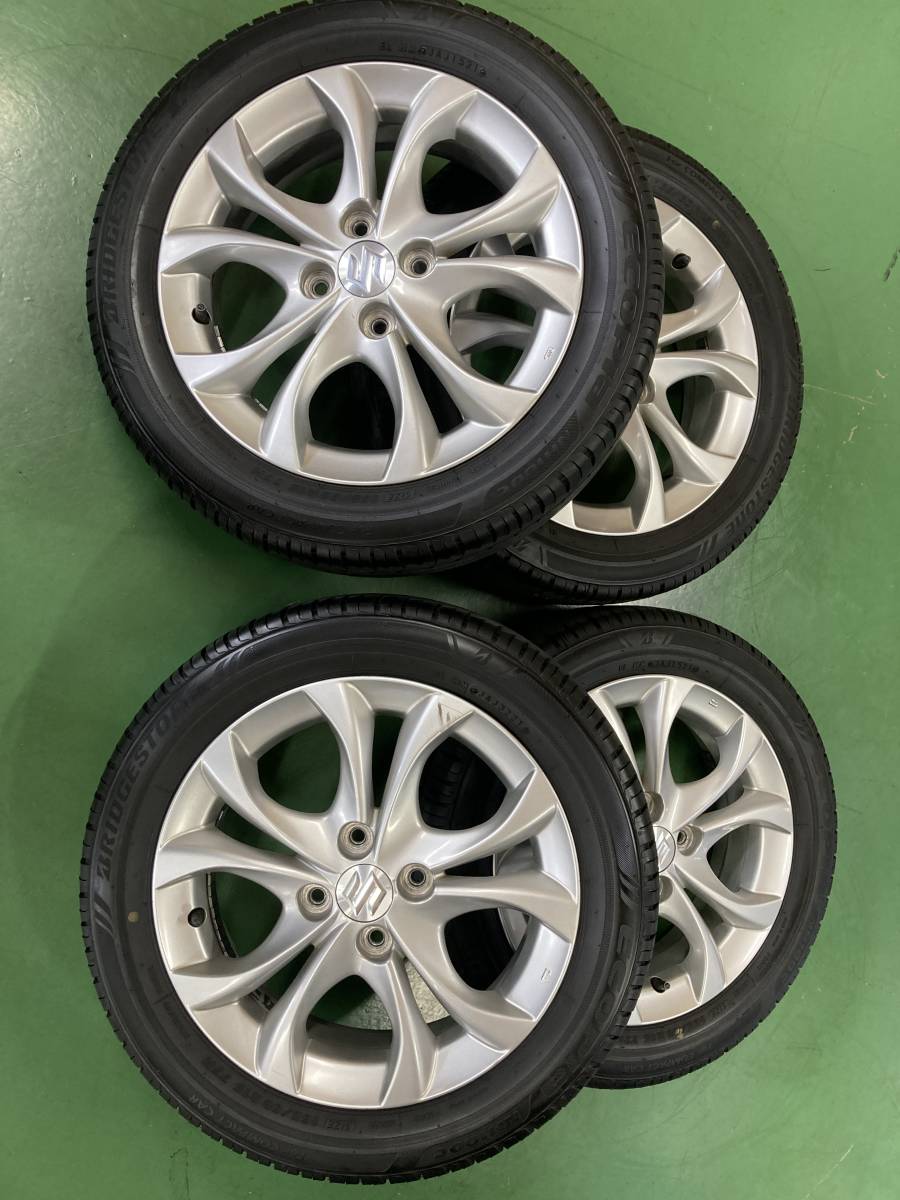 中古アルミ・タイヤ スズキ純正ソリオ 15×4.5J+45 100/4H ブリヂストン