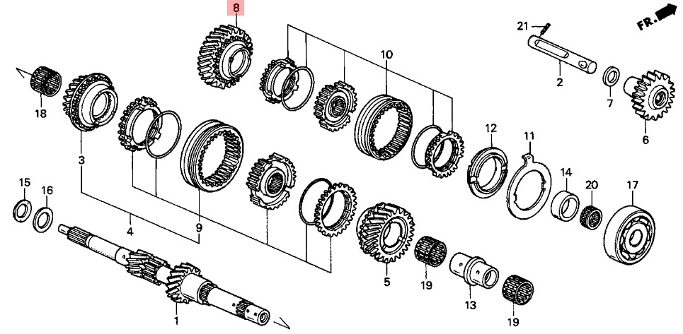 おまとめ5点 未使用品 DC2 5速ギア Gear, Mainshaft Fifth 23581-P80-F00