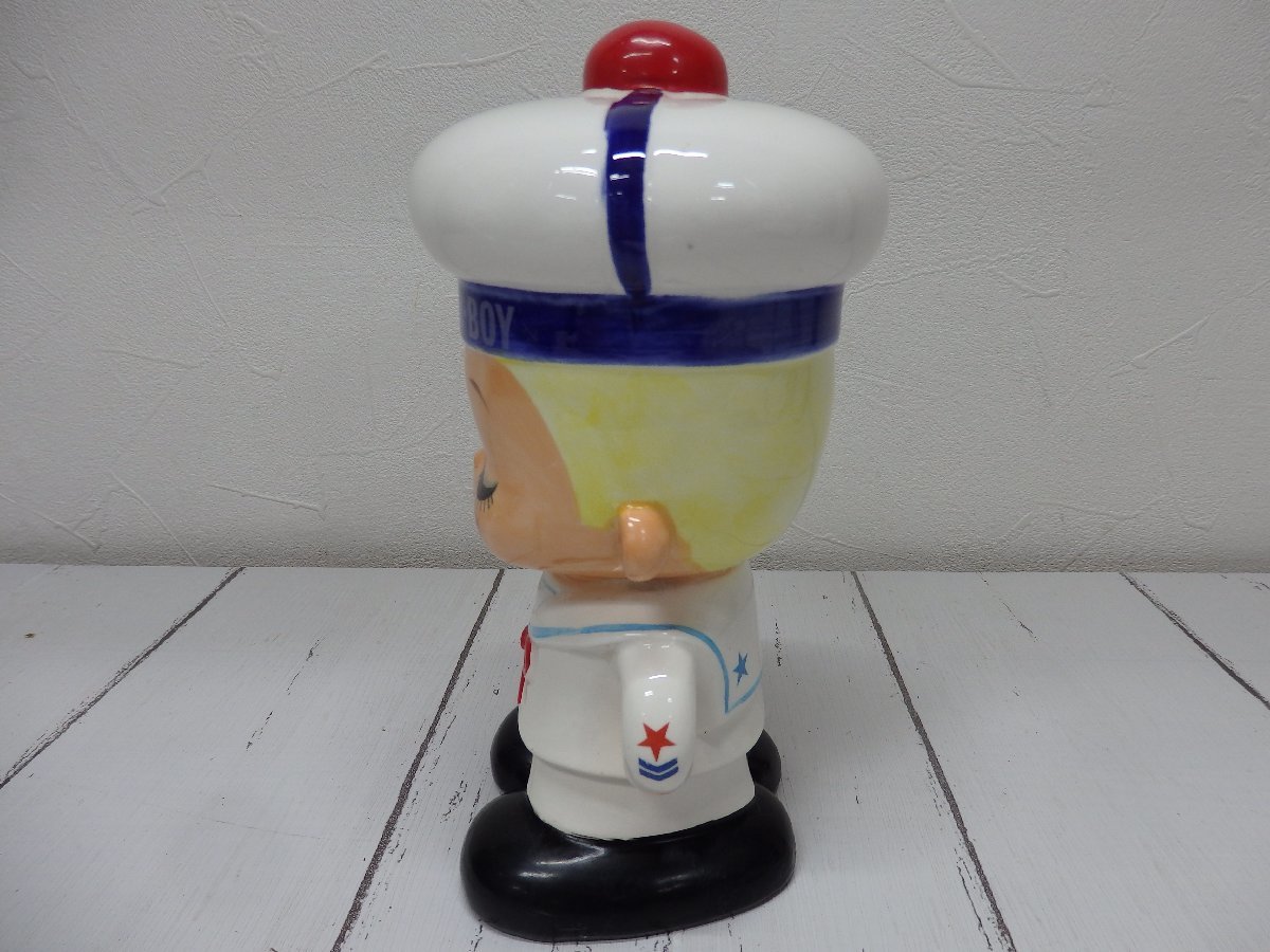 星見】 内藤ルネ RUNE 水兵 セーラー 約21cm 陶器製 貯金箱 sailor-boy 