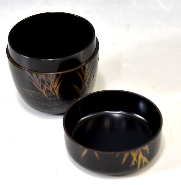 加賀蒔絵師】田中宗凌「蜻蛉 中棗」 茶道具 茶器 トンボ 金蒔絵 中村宗