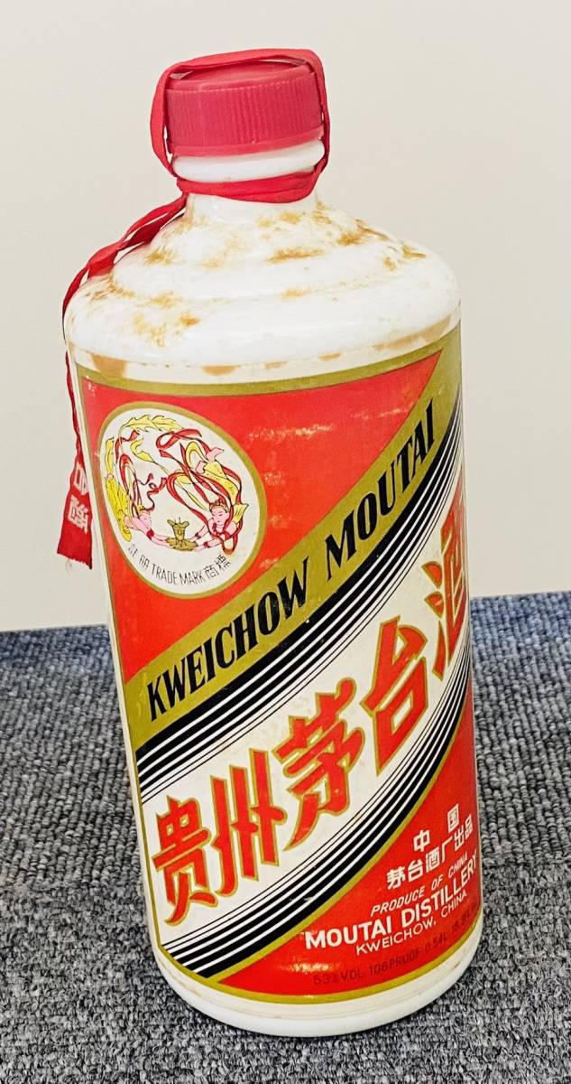 【BEF 1741】古酒 未開栓 貴州茅台酒 KWEICHOW MOUTAI 天女ラベル 540ml 53％ 約1058g 陶器 マオタイ 白酒 中国酒 フィルム剥がれ 現状品