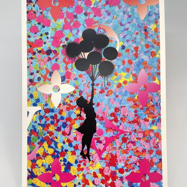 DEATH NYC 世界限定100枚 アートポスター Banksy バンクシー 風船と 