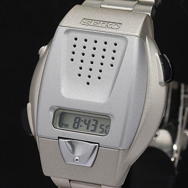 1円 稼働 良品 セイコー QZ A860-4001 音声デジタルウォッチ デジタル文字盤 メンズ腕時計 XYZ6152000STU