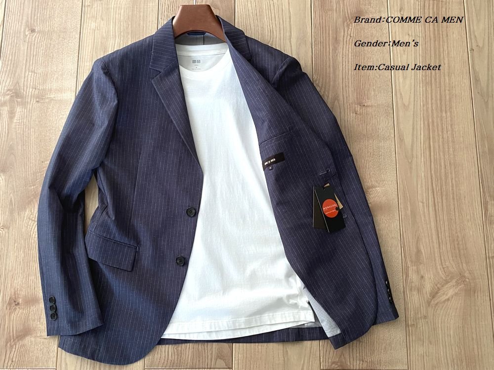 新品 COMME CA MEN コムサメン 春夏 MONALISA/ストライププリント 