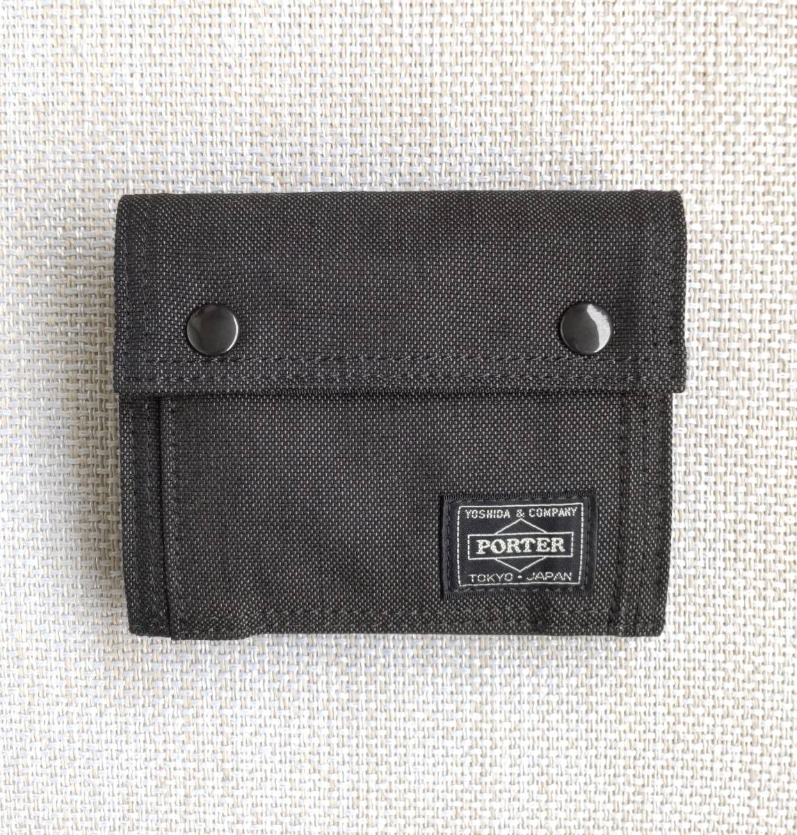 ☆極美品☆ PORTER SMOKY WALLET ポーター スモーキー 折り財布 BLK