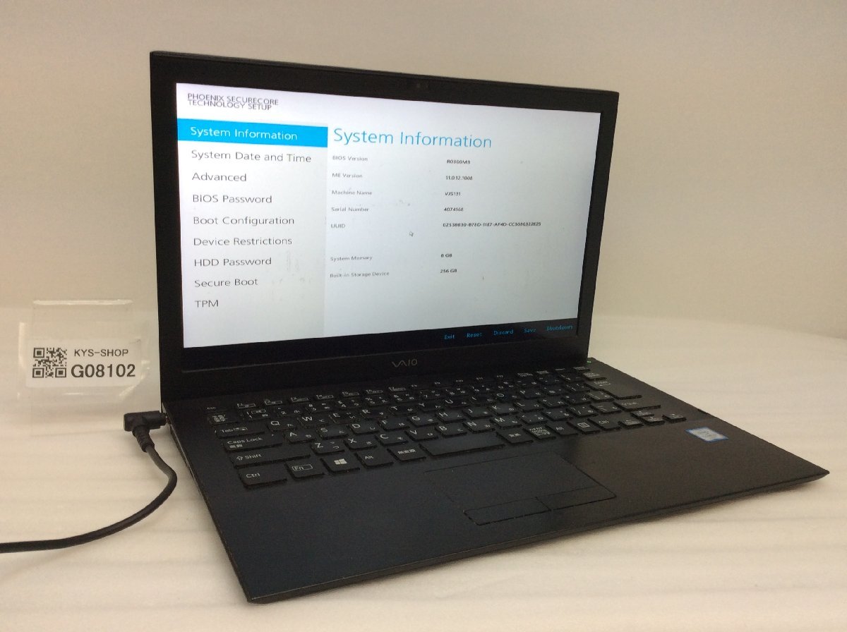 ジャンク□14型 VAIO VJPK11C11N[i5-8265U/8G/SSD無/カメラ]☆LCD割れ