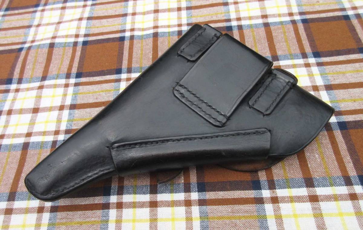 ドイツ軍 ホルスター ワルサー 黒 P38 : レプリカ ブラック ⁄ 革 琥 