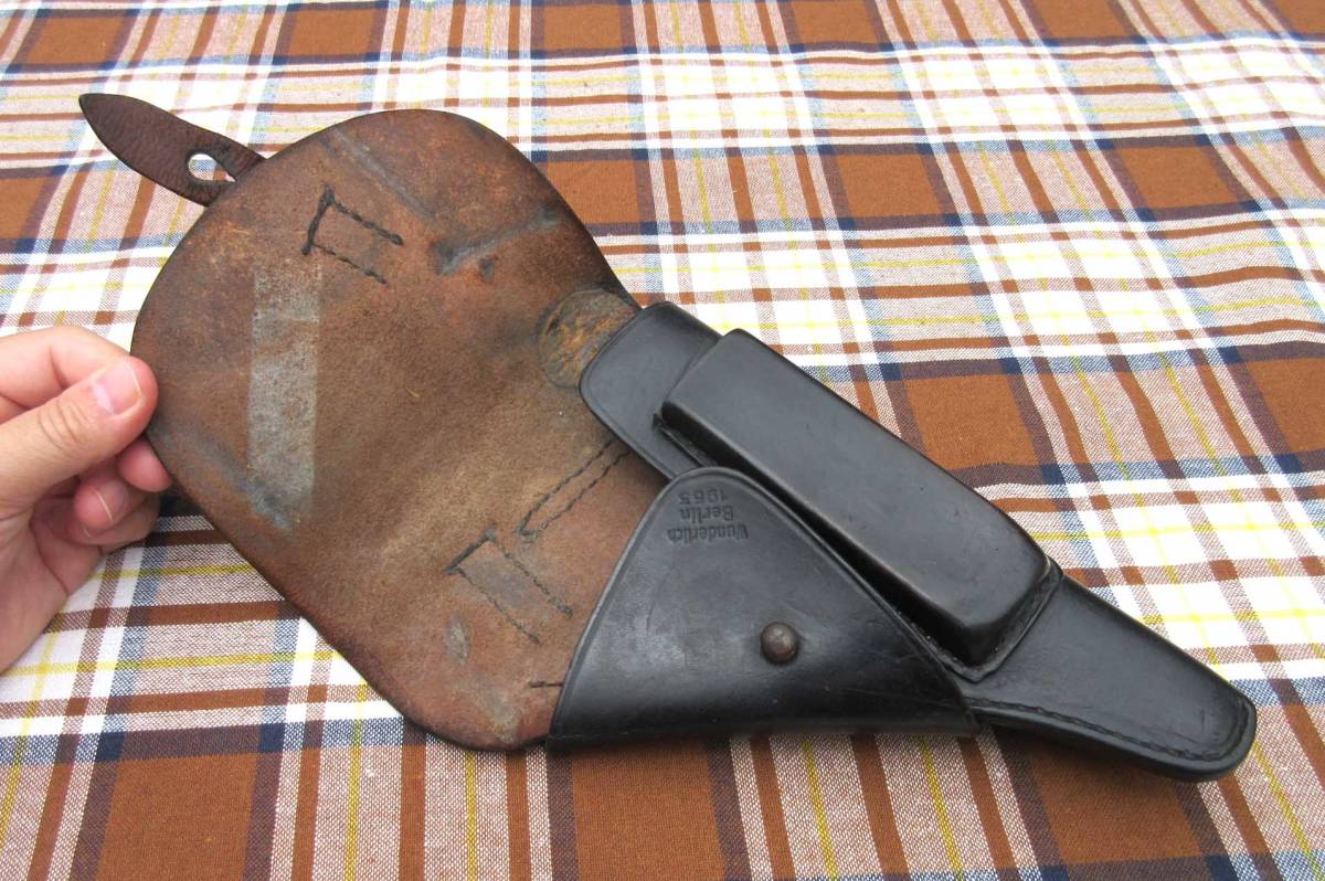 ドイツ軍 ホルスター ワルサー 黒 P38 : レプリカ ブラック ⁄ 革 琥 