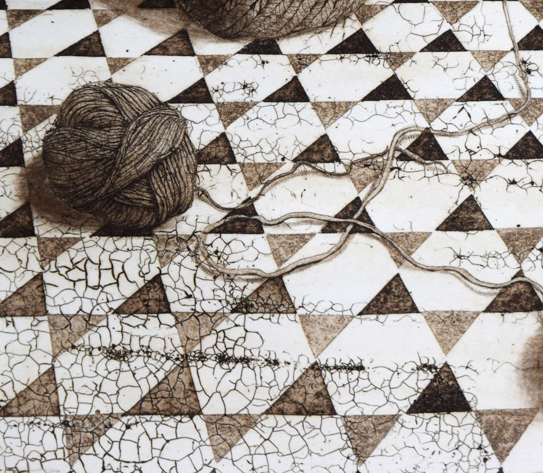 小竹美術】真作保証□森 ヒロコ「毛糸の帽子」銅版画・限定品・直筆