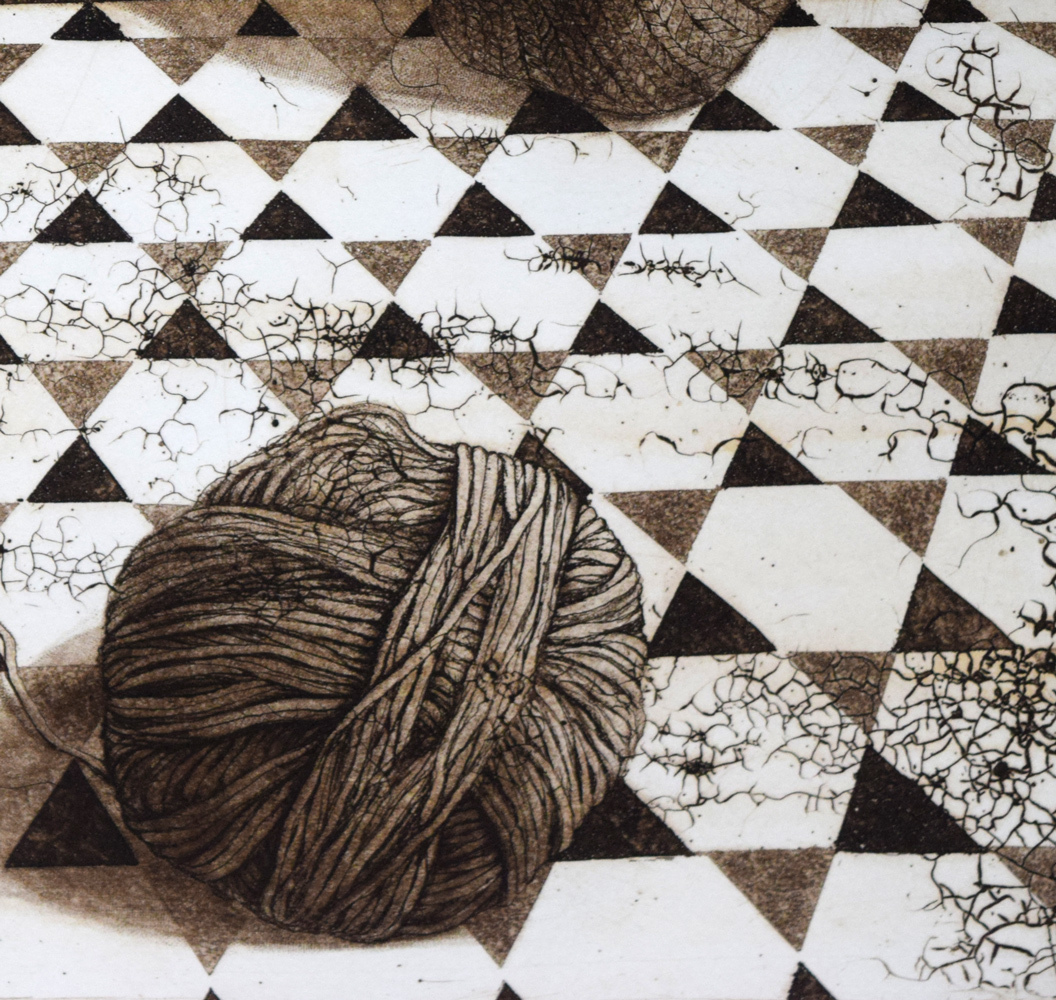小竹美術】真作保証□森 ヒロコ「毛糸の帽子」銅版画・限定品・直筆
