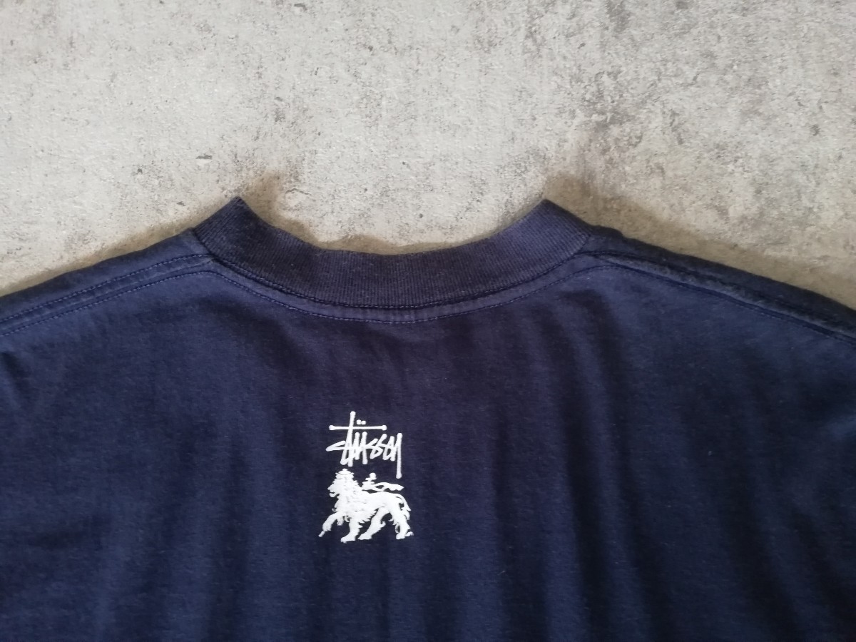 OLD STUSSY ONE WORLD ONE LOVE Tシャツ L ネイビー アーカイブ レア 