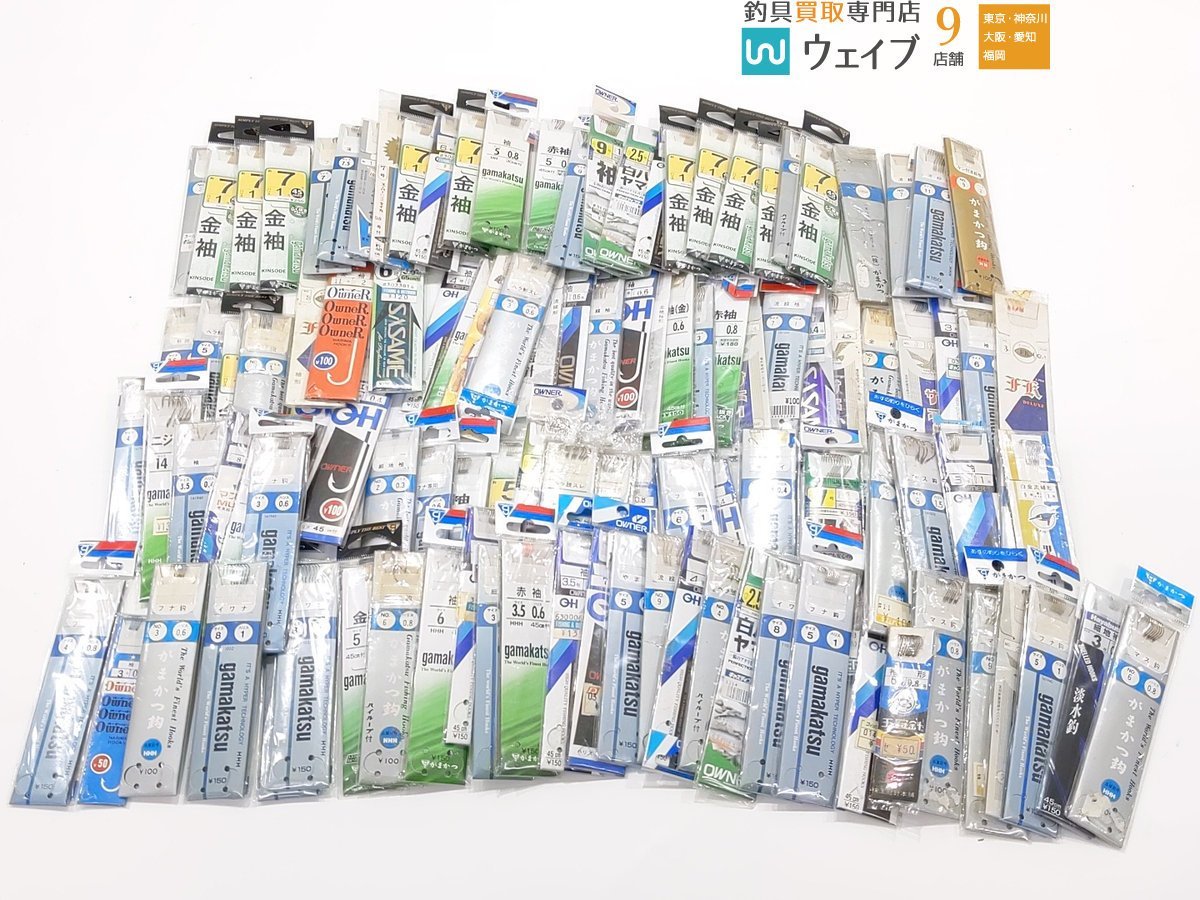 がまかつ オーナー針 ハヤブサ 他 袖針 金袖 流線袖 イワナ ヤマメ マス フナ 約110袋 未使用＆中古
