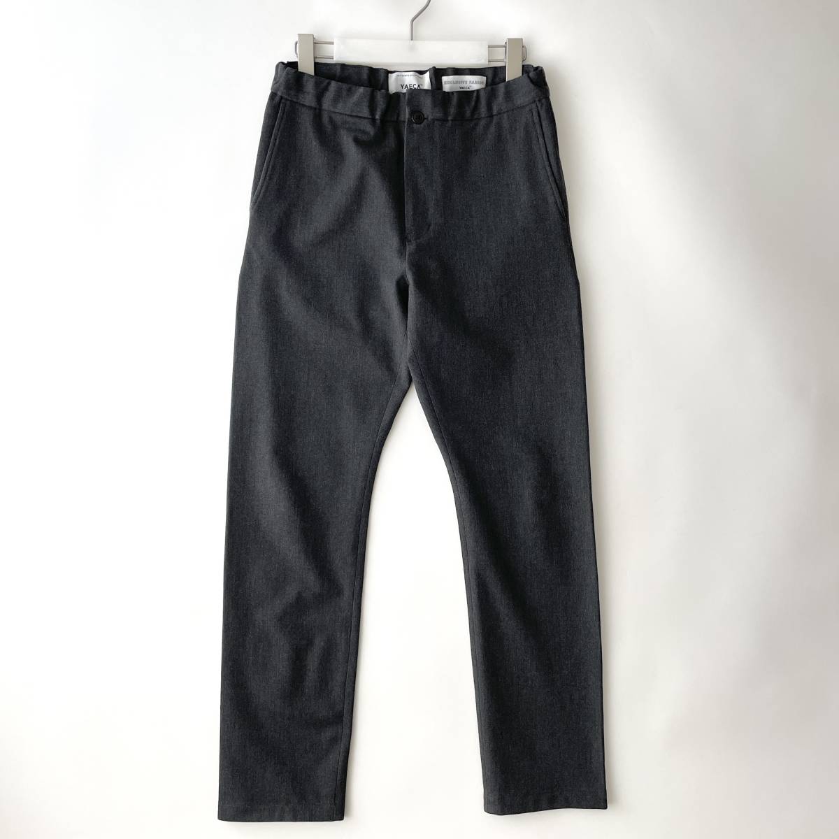 【美品】YAECA size/S ヤエカ スリムストレートパンツ ストレッチ スラックス トラウザー グレー PANTS JAPAN