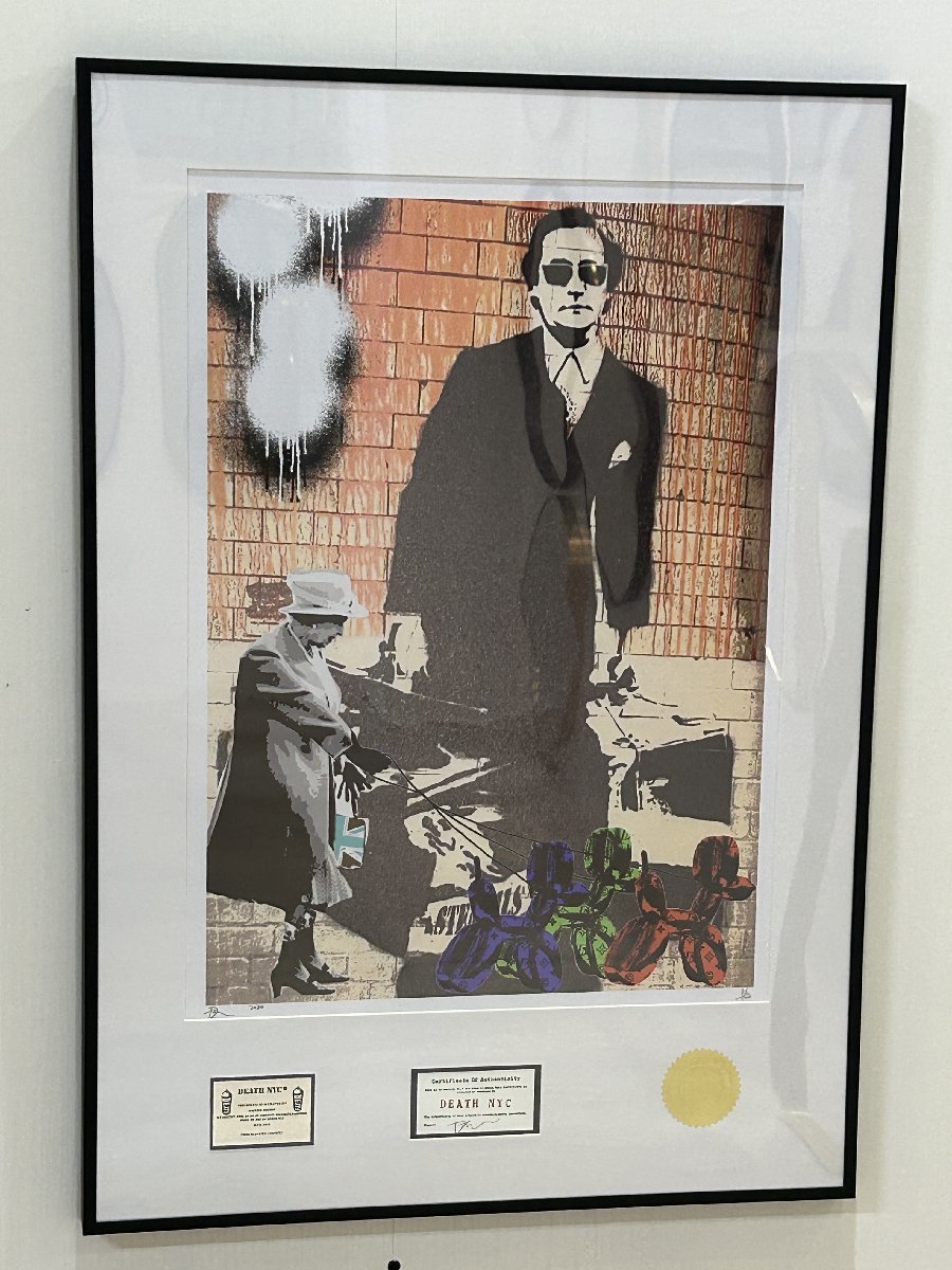 DEATH NYC 額付き 世界限定100枚 アートポスタ Blek Le Rat Stencil
