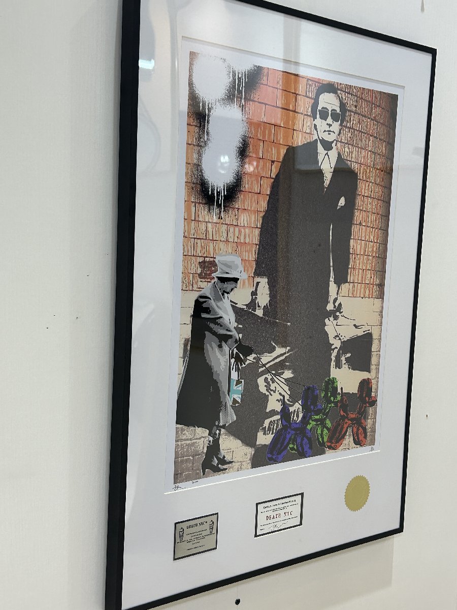 DEATH NYC 額付き 世界限定100枚 アートポスタ Blek Le Rat Stencil
