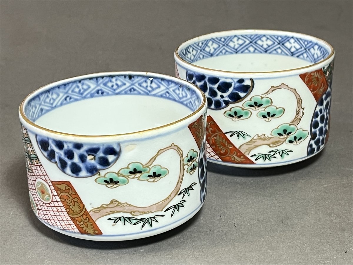 古伊万里 色絵鶴松竹梅楼閣文 長皿1枚 アンティ－ク 古伊万里 色絵