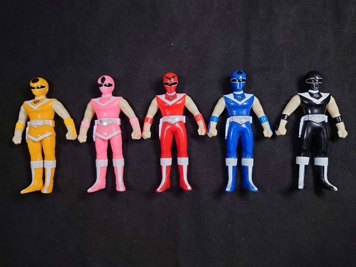 w48 希少 当時品 スーパー戦隊 光戦隊マスクマン ソフビ 5点セット 