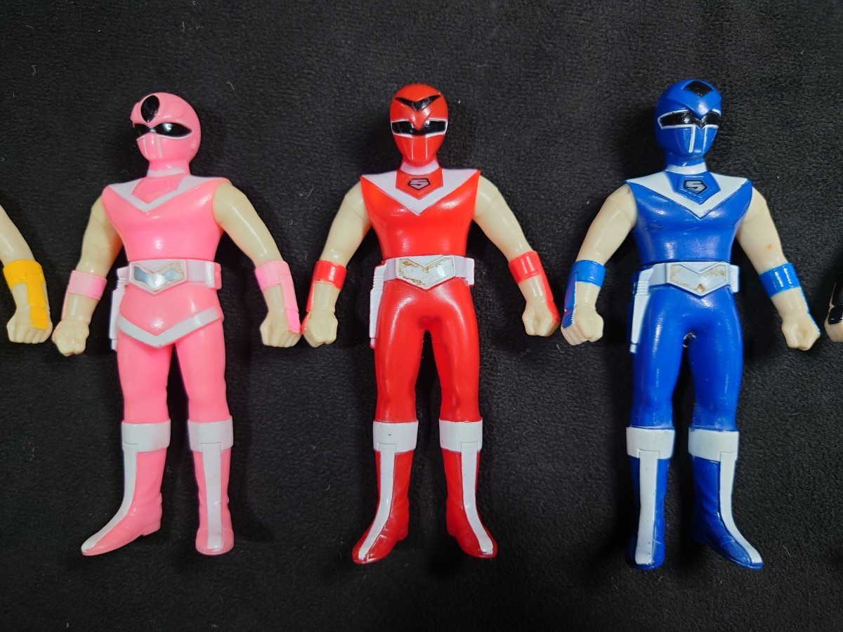 w48 希少 当時品 スーパー戦隊 光戦隊マスクマン ソフビ 5点セット 