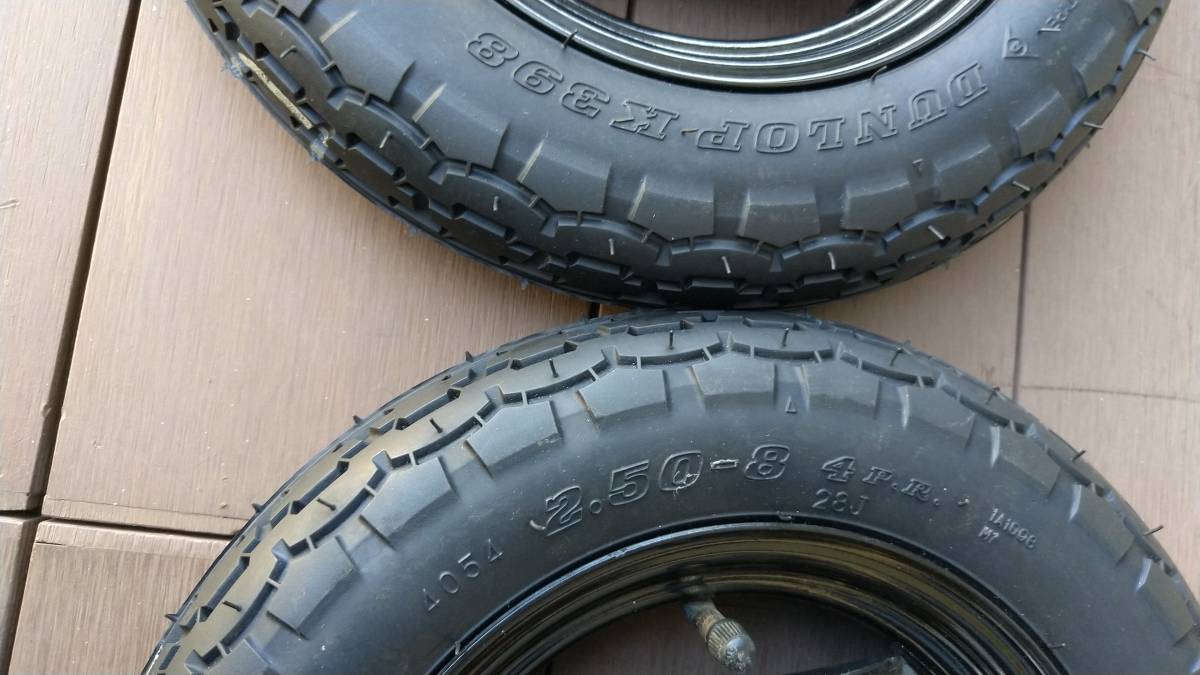 モトコンポ タイヤセット ダンロップ DL K398 2.50-8 wt モトコンポ