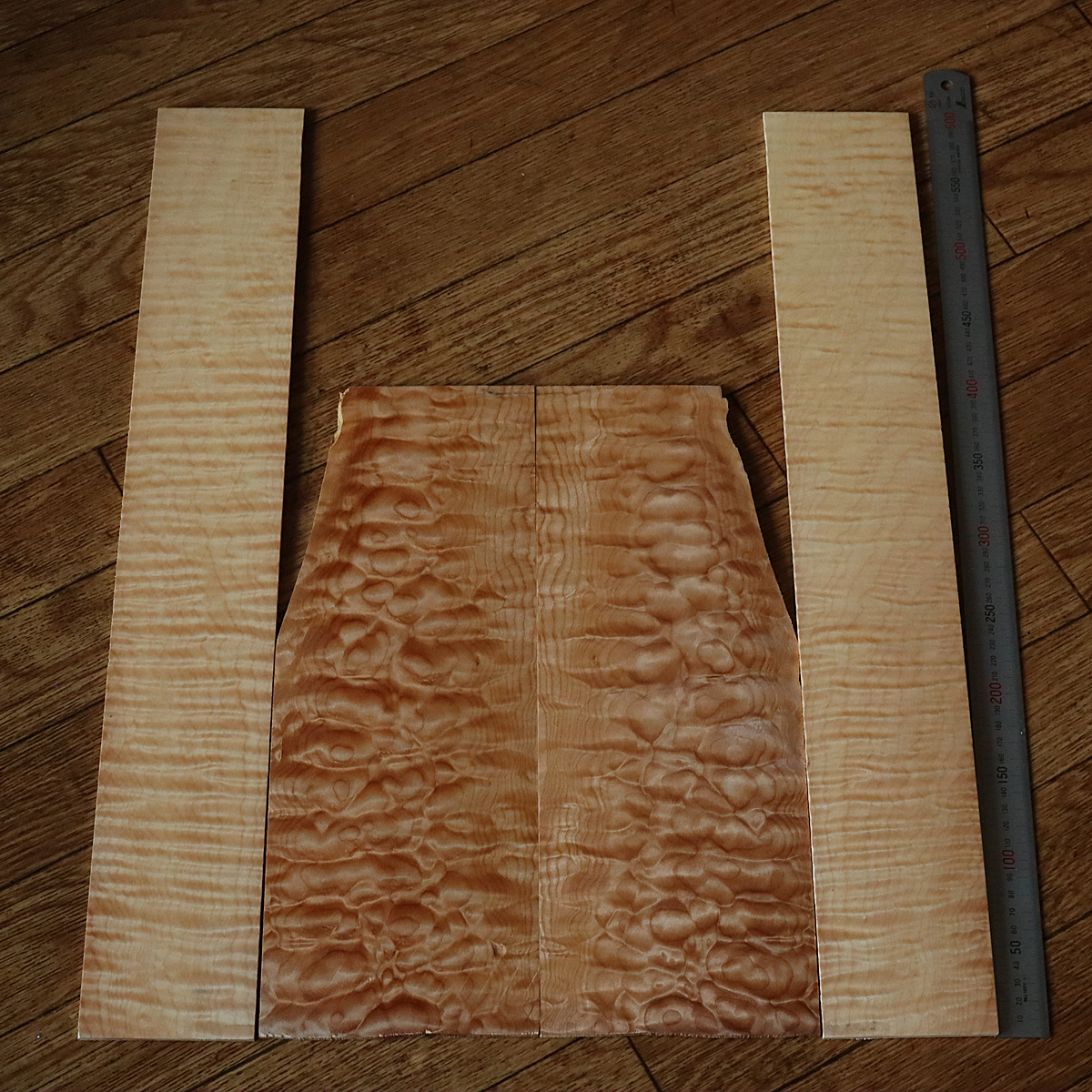 キルトメイプル バリトンウクレレ用４ピース材