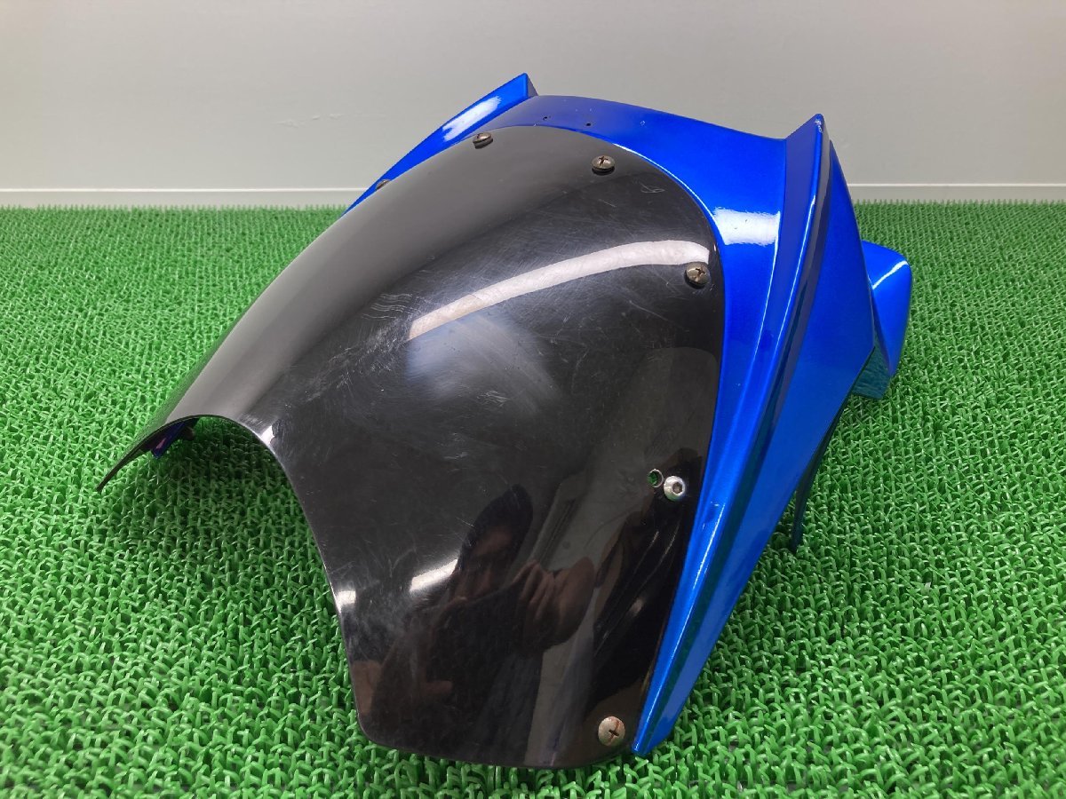 【155】中古♪汎用 ★ 社外 ビキニカウル ライトカウル CBタイプ?? 段付スモークスクリーン付 中古 社外 バイク 部品 汎用 ビキニカウル 青M 180φ FRP ペイント素材