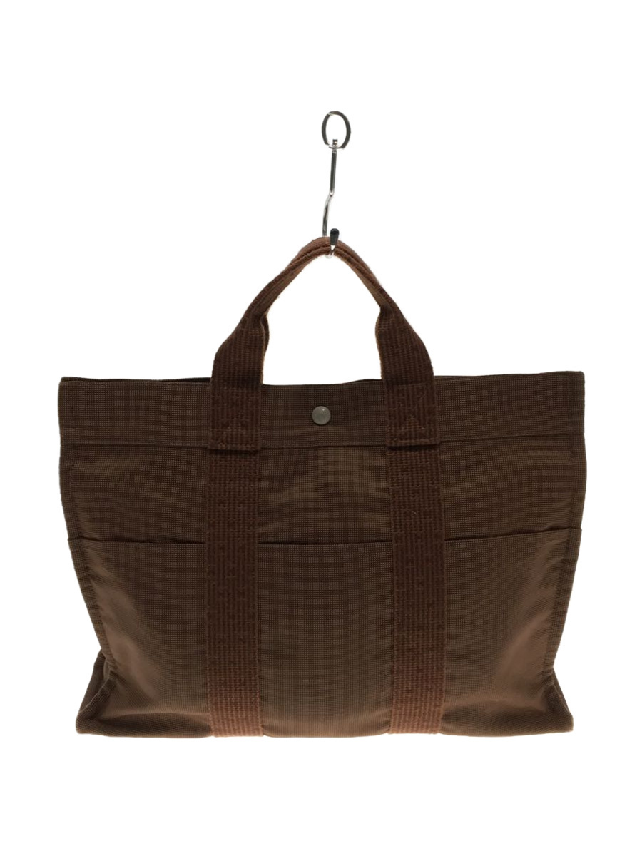 HERMES◆トートバッグ/キャンバス/BRW