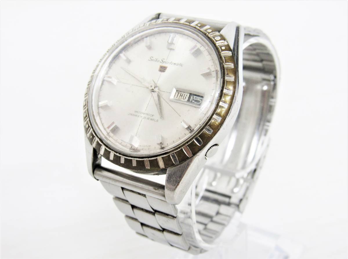 セイコー SEIKO Sprortmatic 5 スポーツマチック ファイブ 6619-9000 イルカ刻印 21石 自動巻 カレンダー シルバー