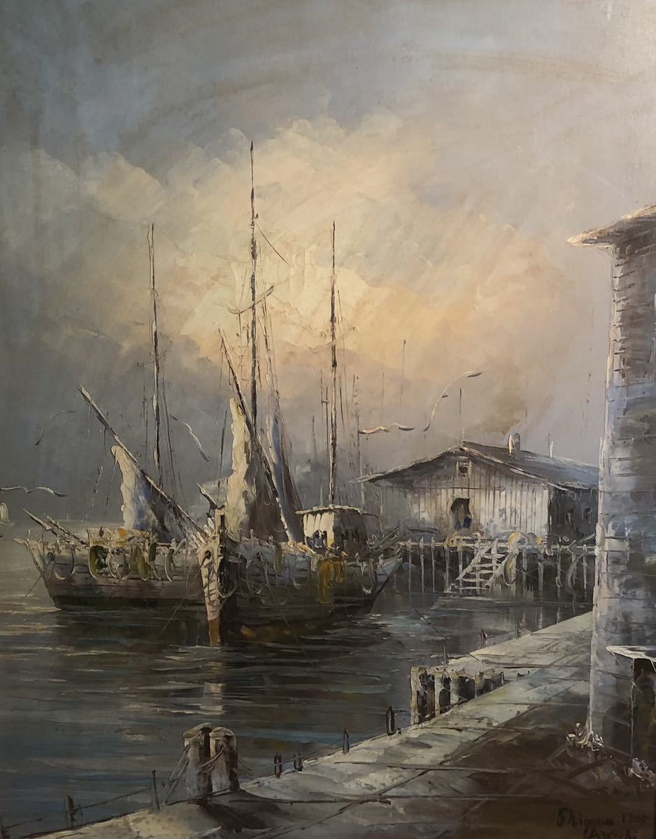 油絵 作者不明 船 12号(自然、風景画)｜売買されたオークション情報 