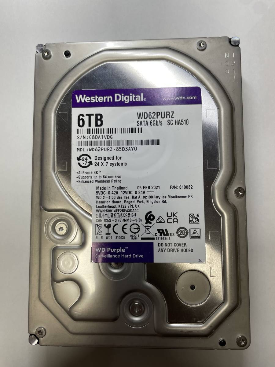 WD Western Digital 3.5インチ HDD 6TB WD62PURZ