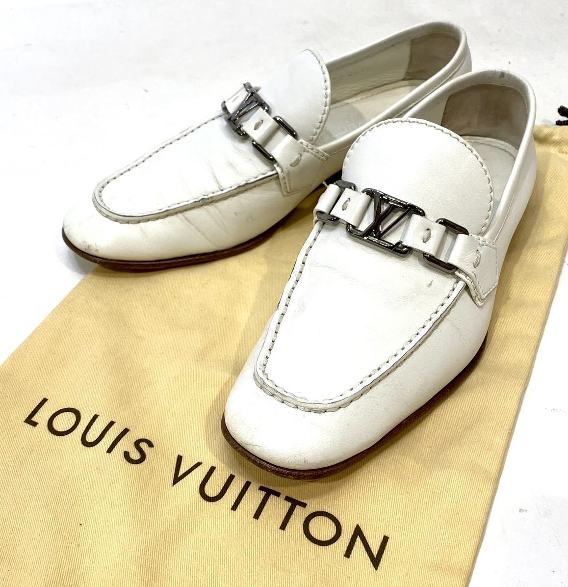 LOUIS VUITTON FA0079 LVバックルベルト レザースリッポンシューズ 