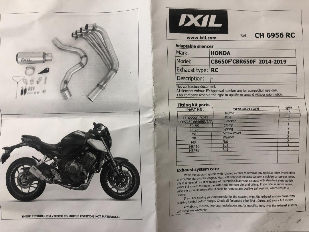 IXIL RC フルエキゾーストマフラー HONDA CBR650R 定価121000円☆新品 