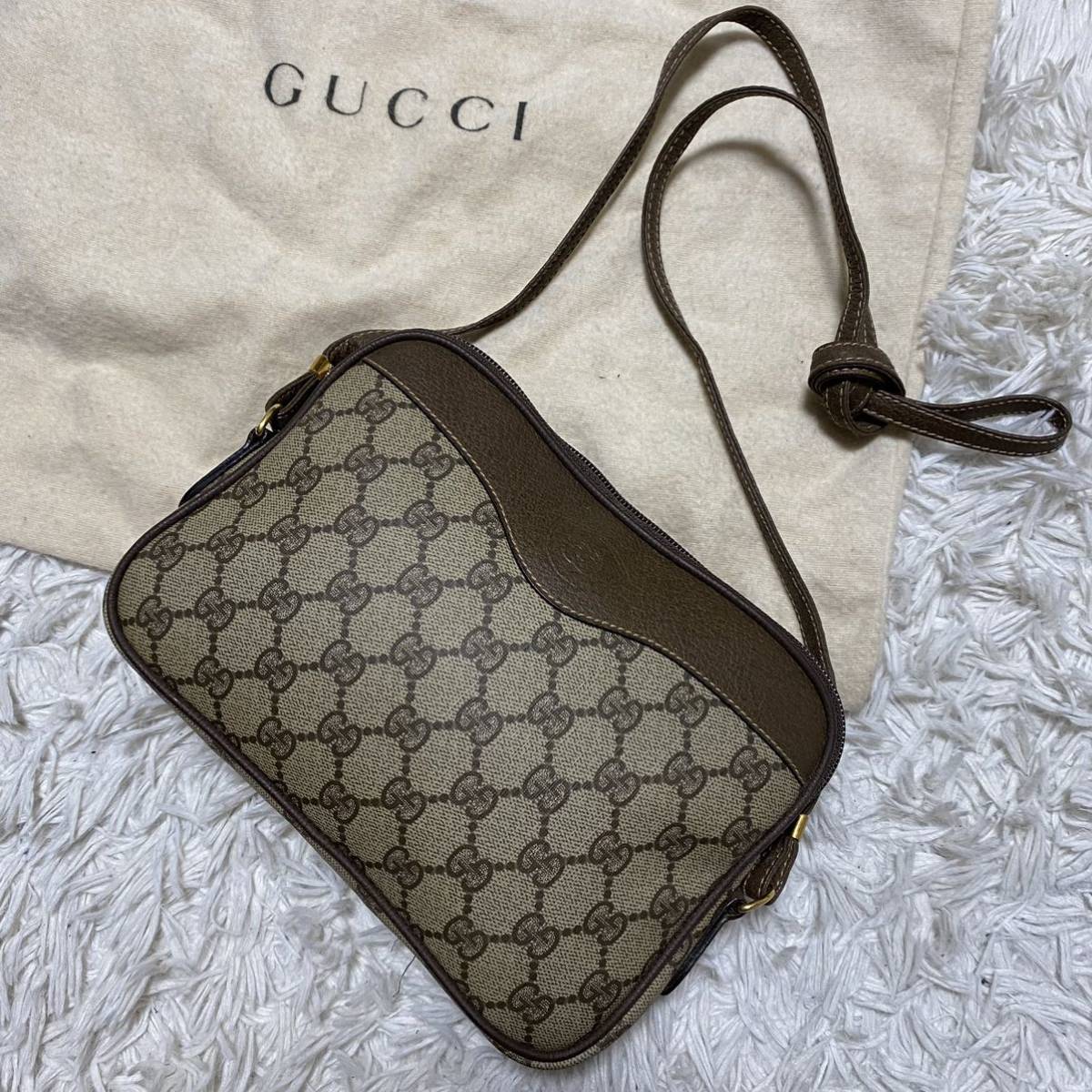 1円 GUCCI グッチ ショルダーバッグ PVC レザー GG柄 GGスプリーム 