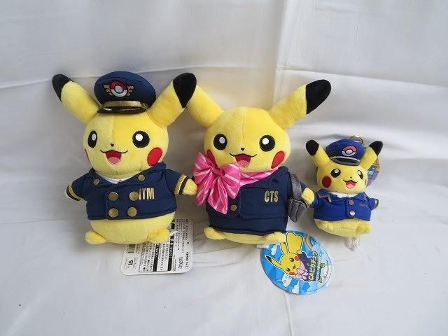 【同梱可】中古品 ホビー ポケットモンスター ポケモン パイロット CA 駅長 ピカチュウ ぬいぐるみ キーホルダー グ