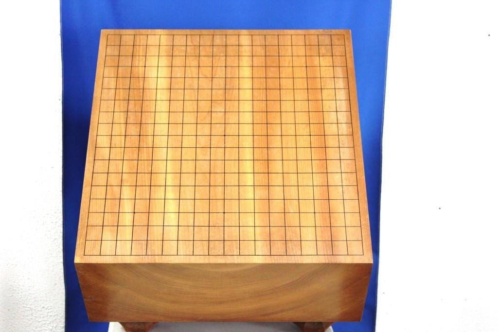 卓上碁盤 碁石 蛤碁石 那智黒 碁笥 木製 本寸 白181個 黒179個 囲碁
