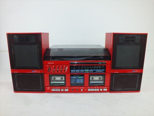 Sony CDP-33 赤色 コンポセット Sanyo W07 昭和レトロ 2025年最新】cd