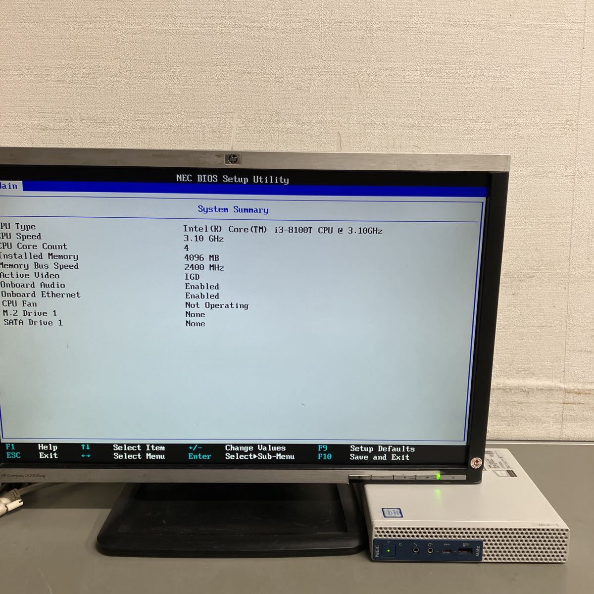 K130 NEC ミニパソコン Mate PC-MKL31CZG4 Core i3-8100T メモリ 4GB